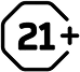 21+ age restriction icon